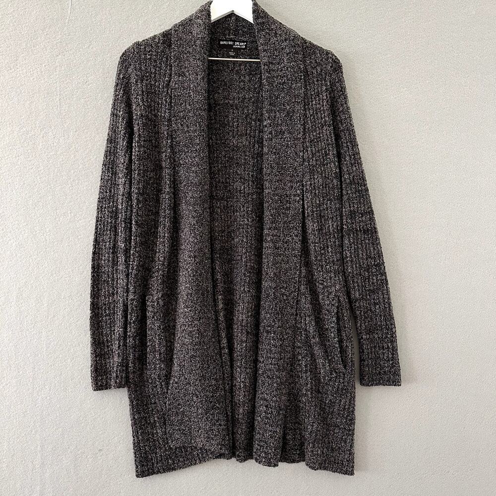 Barefoot Dreams Gray CozyChic Lite Montecito Cardigan Long Sleeve Sweater Medium